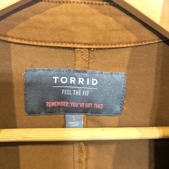 Torrid Drape Front Trench Jacket In Camel Size 1x - Picture 4 of 9